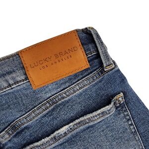 Lucky Brand Ava Skinny Jeans Womens 2/26 Blue Mid Rise Distressed Cotton Blend